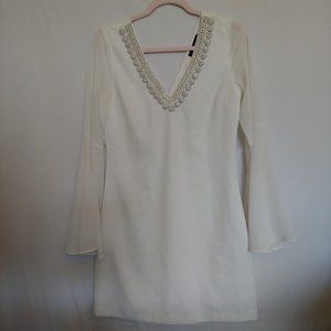Lulu's white with silver gem & bead embellishments size M